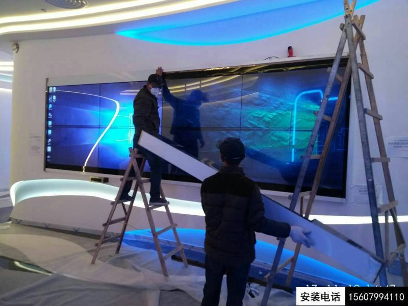 萍乡上栗孽龙洞游客中心宣传展厅拼接彩色大屏施工安装(图1)